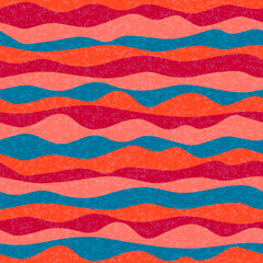 Wall Mural - Curve multicolor wave stripes flow vector seamless pattern.