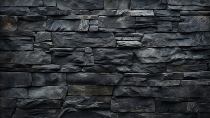 Wall Mural - Close-Up of natural stone texture flat wall background, Rough grey stonework backdrop. Generative ai.