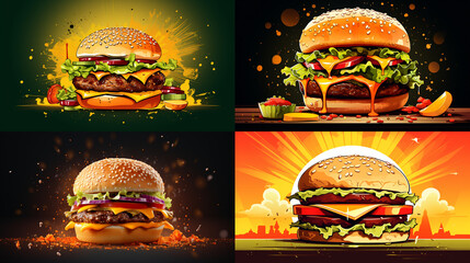 Sticker - burger and hamburger