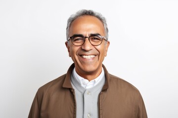 Poster - Portrait of happy senior Indian man in eyeglasses smiling at camera