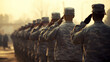 © Lee John - Soldiers Saluting During Sunset Military Ceremony