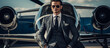 © Lee John - Successful Businessman in Front of Private Jet. The Billionaire