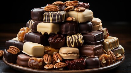 Sticker - a lot of variety chocolate pralines