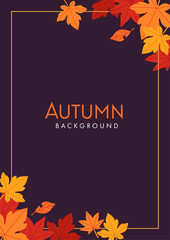 Wall Mural - background material designed with autumn leaves and nuts
