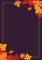 Wall Mural - background material designed with autumn leaves and nuts
