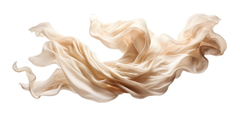 Wall Mural - Luxury fabric flying in the wind on white background 3D render Generative ai
