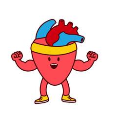 Hearth organ Cute workout mascot illustration