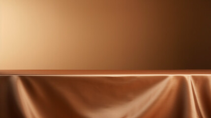 Poster - empty table podium on bronze background. product display with generative ai.