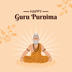 happy guru purnima wishing post design vector file