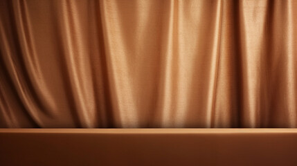 Poster - empty table podium on bronze background. mock up product display with generative ai.