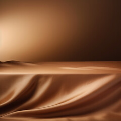Poster - empty table podium on bronze background. product display stand with generative ai.