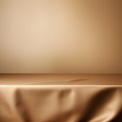 Poster - empty table podium on bronze background. mock up product display stand with generative ai.