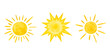 © Svitlana - Set of watercolor yellow suns isolated on white background. Drawn by hand. Texture of watercolor on paper. Element for design and decoration. Bright summer spot.