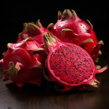 Red Dragon Fruit With Red Flesh.
