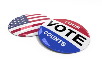 Poster - Digital png illustration of your vote counts text on pin on transparent background