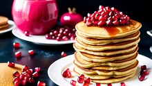 Push - Down Megascopic Net Income Income Savoir - Faire Model Of Pancake Decorated With Pomegranate. Creative Resource, AI Generated
