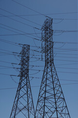 Wall Mural - Electricity towers and overland power lines