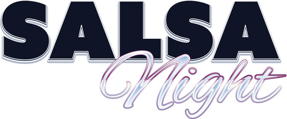 Digital png illustration of salsa night text on transparent background