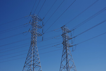 Wall Mural - Electricity towers and overland power lines