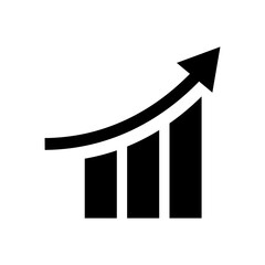Aufkleber - Increasing bar graph silhouette icon. Growth graph. Vector.