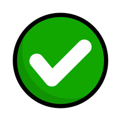 Aufkleber - Flat design round check box icon. Decision icon. Vector.