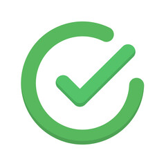 Aufkleber - Round emphasis check box icon. Success. Vector.
