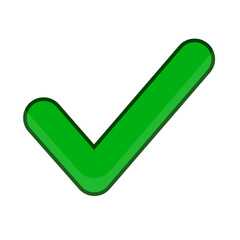 Poster - Check mark icon. Correct answer or complete. Option. Vector.
