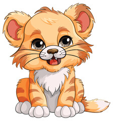 Sticker - Cute Baby Tiger Cartoon Character