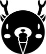 Deer cartoon glyph icon. Deer icon simple style.