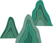 Green Abstract Mountain Design Element in Traditional Chinese Style