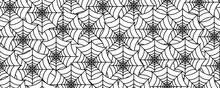 Black White Spider Web Seamless Pattern