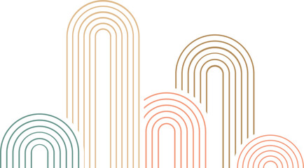 Abstract Mountain or Rainbow Design Element in Traditional Chinese Style