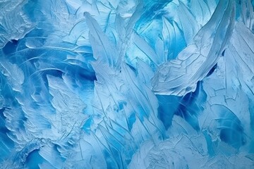 Abstract ice textures on car window in winter. Frosted Glass and Ice. A Textured Look. backgrounds and textures concept. AI Generative