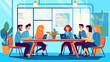 © DRN Studio - Conceptual vector illustration of a meeting scene at a company.