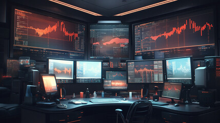 Wall Mural -  Stock market financial charts. Generative Ai