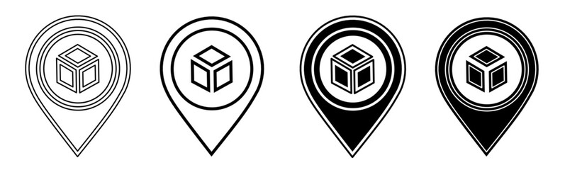 Leinwandbilder - Black and white illustration of a navigation. Navigation icon collection with line. Stock vector illustration.
