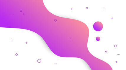 Wall Mural - Modern Abstract Background with Motion Fluid Liquid Waves Retro Memphis and Purple Orange White Gradient Color