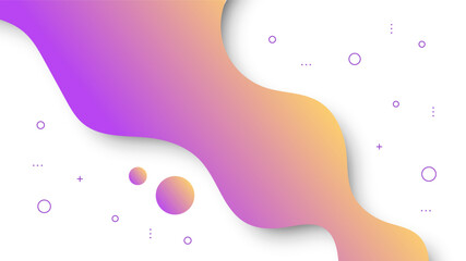 Wall Mural - Modern Abstract Background with Motion Fluid Liquid Waves Retro Memphis and Purple Orange White Gradient Color