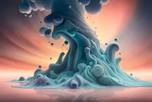 Cute Sky Blue Tornado Art. Abstract Background. Splatter Graphic Background.
