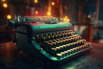 Poster - Old typewriter. Generate Ai