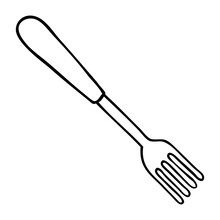 Fork Outline Vector Illustration