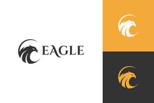 Eagle Head Logo Icon Design Illustration. Hawk Emblem Design. Falcon Silhouette Logo Symbol