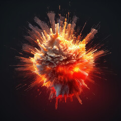Canvas Print - Explosion flame background,created with generative ai tecnology.