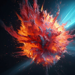 Canvas Print - Explosion flame background,created with generative ai tecnology.