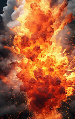 Canvas Print - Explosion flame background,created with generative ai tecnology.