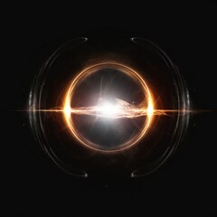 Wall Mural - lens flare design element on black background generative ai