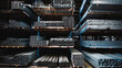 Shelves of Steel Pipe Industry Construction stacked in the warehouse