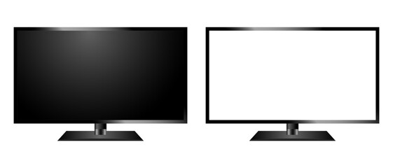 Fototapete - Modern TV set on isolated background. Vector realistic tv template. Modern TV monitor. Vector EPS 10