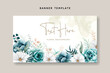 elegant watercolor floral background card with tosca flower and leaves