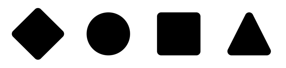 two-dimentional figure rhombus, circle, square and triangle 